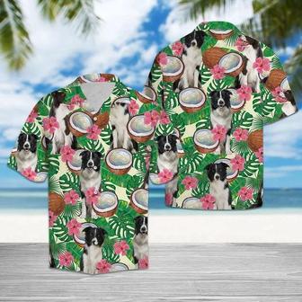 Border Collie Tropical Coconut Cut In Half Summer Vacation Pattern Hawaiian Shirt Summer Gifts | Newhawaiianshirts AU