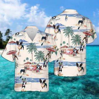 Boston Terrier Summer Beach Hawaiian Shirt, Hawaiian Shirts For Men, Hawaiian Shirts For Men, Aloha Beach Shirt Summer Gifts | Newhawaiianshirts CA