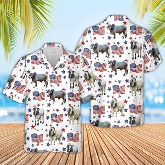 Brahman American Flag Pattern , Funny Cow Hawaiian Shirt, Of July Hawaiian Shirt Unisex Hawaiian Shirt Aloha Shirt | Newhawaiianshirts DE