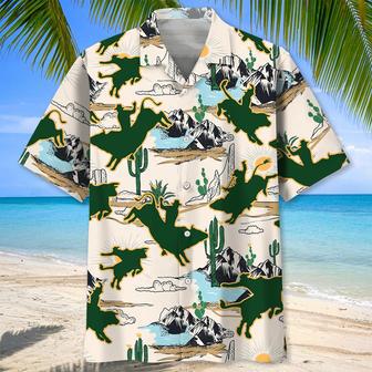 Bull Riding Desert , Short Sleeve Summer Vacation Beach Shirts For Men Unisex Hawaiian Shirt Aloha Shirt | Newhawaiianshirts DE