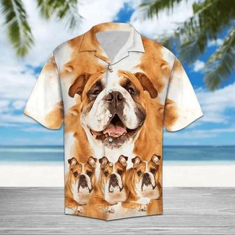 Bulldog Great Dog Portrait Gift For Dog Lovers Hawaiian Shirt, Short Sleeve Hawaiian Aloha Shirt For Men And Women Summer Gifts | Newhawaiianshirts UK