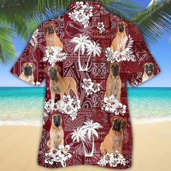 Bullmastiff Red Hawaiian Shirt, Animal Summer Shirts, Dog Lover Shirts, Hawaiian Shirt Men Summer Gifts | Newhawaiianshirts DE