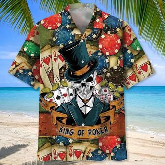 Casino Skull , Unisex Summer Beach Casual Short Sleeve Summer Vacation Beach Shirts Unisex Hawaiian Shirt Aloha Shirt | Newhawaiianshirts CA