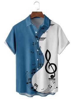 Casual Music Symbol Patchwork Print Men's Shirts Unisex Hawaiian Shirt Aloha Shirt | Newhawaiianshirts