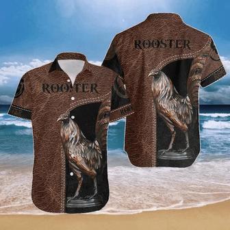 Chicken Camouflage Hawaiian Shirt Rooster Brown And Black Design Summer Gifts | Newhawaiianshirts