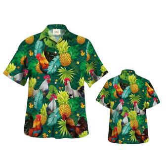 Chicken , Rooster , Chicken Tropical Pineapple S Unisex Hawaiian Shirt Aloha Shirt | Newhawaiianshirts UK