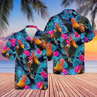 Chicken Neon Tropical Hawaii Shirt, Summer Gifts For Men And Women Unisex Hawaiian Shirt Aloha Shirt | Newhawaiianshirts AU