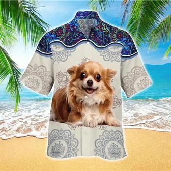 Chihuahua Terrier Hawaiian Shirt, Chihuahua Clothing, Flowers Aloha Shirt For Dog Lovers Summer Gifts | Newhawaiianshirts UK