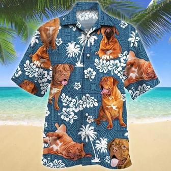 Chubby Pet Dogue De Bordeaux Dog Blue Tribal Pattern Hawaiian Shirt Summer Gifts | Newhawaiianshirts DE