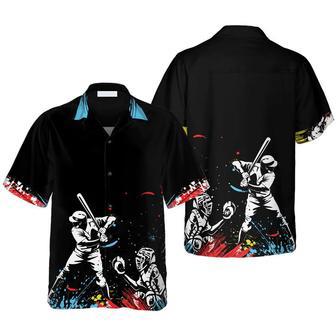 Colorful Baseball Dark Background Hawaiian Shirt For Men Summer Gifts | Newhawaiianshirts CA