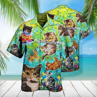 Colorful Cats Aloha Hawaiian Shirts For Men & For Women Summer Gifts | Newhawaiianshirts UK