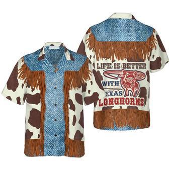 Cowboy Dairy Vintage Western Texas Hawaiian Shirt, Life Is Better With Texas Longhorns Shirt Summer Gifts | Newhawaiianshirts