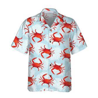 Crab On Light Blue Hawaiian Shirt, Unique Crab Shirt, Crab Print Shirt For Adults Summer Gifts | Newhawaiianshirts DE