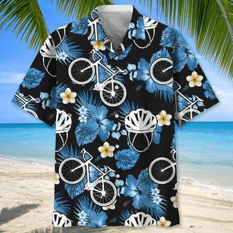 Cycling Floral Background , For Men, Summer Gift, Gift For Cycling Lover Unisex Hawaiian Shirt Aloha Shirt | Newhawaiianshirts UK