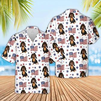 Dachshund American Flag Pattern , Funny Cow Hawaiian Shirt, Of July Hawaiian Shirt Unisex Hawaiian Shirt Aloha Shirt | Newhawaiianshirts DE