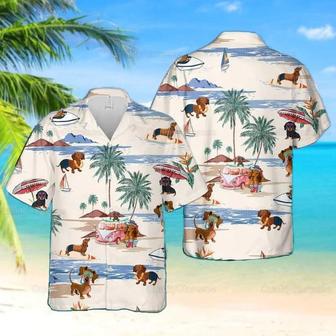 Dachshund Beach Summer Hawaiian Shirt, Dachshund Button Shirt, Dachshund Beach Shirt Summer Gifts | Newhawaiianshirts