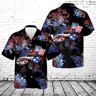 Dark Theme Magical Floral Pattern Jee And Flag Hawaiian Shirt Summer Gifts | Newhawaiianshirts CA