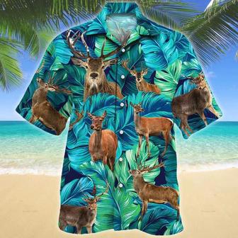 Deer Lovers Hawaiian Shirt, Tropical Deer Men Hawaiian Shirts Summer Gifts | Newhawaiianshirts