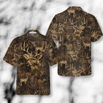 Deer Season Big Buck With Camouflage Pattern Hunting Hawaiian Shirt, Deer Hunting Camo Shirt Summer Gifts | Newhawaiianshirts