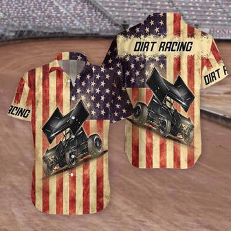 Dirt Racing Flag Usa Hawaiian Shirt For Men Summer Gifts | Newhawaiianshirts DE