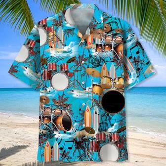 Drum Beach , Short Sleeve Summer Vacation Beach Shirts For Men Unisex Hawaiian Shirt Aloha Shirt | Newhawaiianshirts