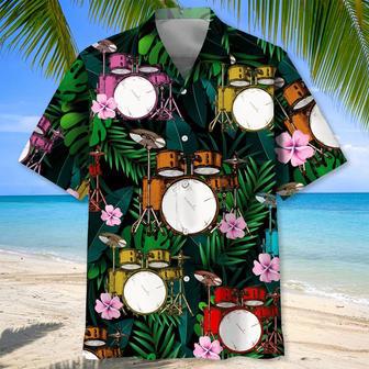 Drum Tropical , Short Sleeve Summer Vacation Beach Shirts For Men Unisex Hawaiian Shirt Aloha Shirt | Newhawaiianshirts UK