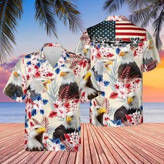 Eagle Lover American Flag Hawaiian Flowers All Over Printed Unisex Hawaiian Shirt Aloha Shirt | Newhawaiianshirts CA