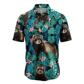 Ferret Tropical Hawaiian Shirt, Summer Hawaiian Shirts For Men, Aloha Beach Shirt Summer Gifts | Newhawaiianshirts DE