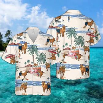 Finnish Spitz Summer Beach Hawaiian Shirt, Hawaiian Shirts For Men Short Sleeve Aloha Beach Shirt Summer Gifts | Newhawaiianshirts UK