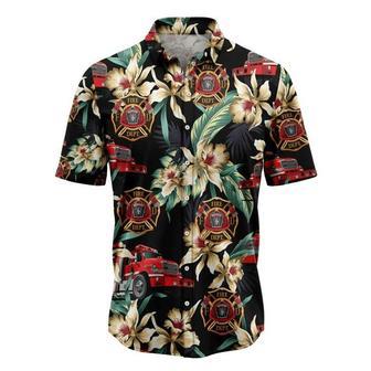 Firefighter Floral Vintage , Summer S For Men, Women Aloha Beach Shirt, Aloha Shirt Unisex Hawaiian Shirt Aloha Shirt | Newhawaiianshirts UK