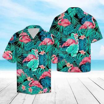 Flamingo Animal Species Tropical Jungle Design Unisex Hawaiian Shirt Aloha Shirt | Newhawaiianshirts UK