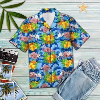 Flamingo Blue Hawaiian Vintage Hawaiian Shirt Summer Gifts | Newhawaiianshirts AU