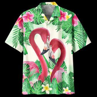 Flamingo Tropical Hawaiian Shirt, Flowers Flamingo Aloha Shirt, Men's Hawaiian Shirt Summer Gifts | Newhawaiianshirts CA