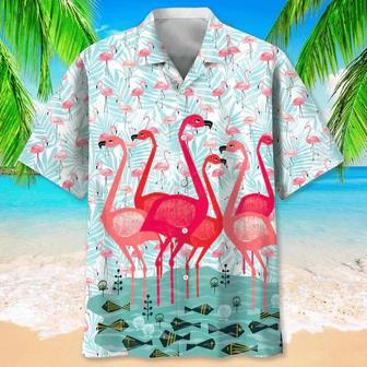 Flamingos All Over Printed Unisex Hawaiian Shirt Aloha Shirt | Newhawaiianshirts AU