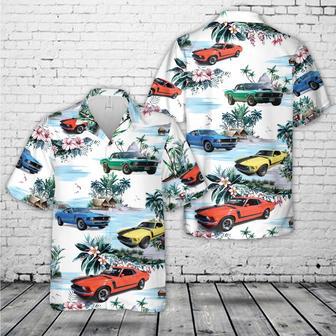 Ford Mustang Boss 302 (1970) Hawaiian Shirt For Men, Classic Car Hawaiian Shirt, Vintage Car Shirt Summer Gifts | Newhawaiianshirts UK