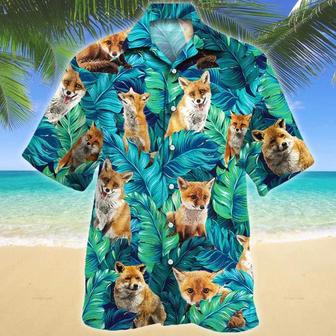 Fox Lovers Hawaiian Shirt, Tropical Fox Men Hawaiian Shirts - Casual Button Down Short Sleeve Shirt Summer Gifts | Newhawaiianshirts