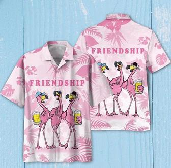 Friendship Flamingos Aloha S, Flamingo Hawaii Shirt, Aloha Shirt For Men, Funny Flamingo Beach Shirt Unisex Hawaiian Shirt Aloha Shirt | Newhawaiianshirts AU