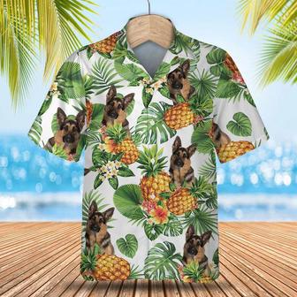 German Shepherd Dog Tropical Pattern , Dog Lover , Summer Gift For Men And Women Unisex Hawaiian Shirt Aloha Shirt | Newhawaiianshirts AU