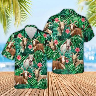 Goat , Farm Lover Hawaii Shirt For Men, Tropical Shirts, Gift For Him Unisex Hawaiian Shirt Aloha Shirt | Newhawaiianshirts AU