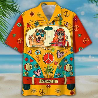 Golden Retriever Hippie Hawaiian Shirt Summer Gifts | Newhawaiianshirts