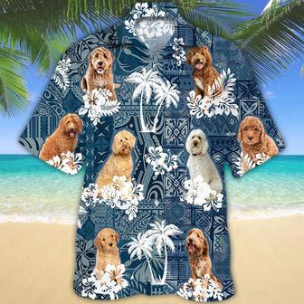 Goldendoodle Hawaiian Tropical Plants Pattern Blue Hawaiian Shirt Unisex Hawaiian Shirt Aloha Shirt | Newhawaiianshirts AU