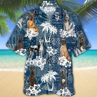 Great Dane , Great Dane Aloha Shirt, Flower Dog Short Sleeve For Men, Women Unisex Hawaiian Shirt Aloha Shirt | Newhawaiianshirts CA