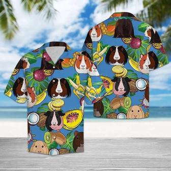 Guinea Pig Love Fruit On Blue Hawaiian Shirt Summer Gifts | Newhawaiianshirts AU