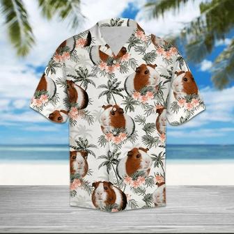 Guinea Pig With Flowers And Leaves Hawaiian Shirt, Summer Short Sleeve Hawaiian Aloha Shirt Summer Gifts | Newhawaiianshirts CA