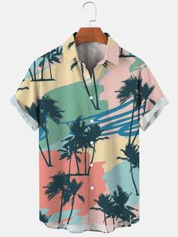 Hawaiian Aoconut Tree Men's Hawaiian Shirts Unisex Hawaiian Shirt Aloha Shirt | Newhawaiianshirts