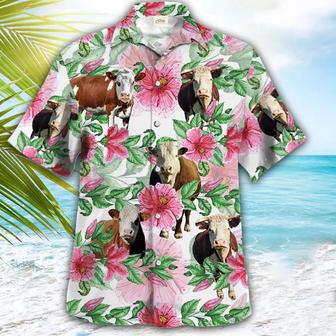 Hereford Cow , Farmer S, Summer Tropical Shirts, Gift For Him, Funny S Unisex Hawaiian Shirt Aloha Shirt | Newhawaiianshirts