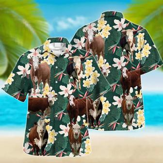 Hereford Cow , Farm Lover Hawaii Shirt, Cow Lovers, Shirt For Men, Tropical Shirts, Gift For Him Unisex Hawaiian Shirt Aloha Shirt | Newhawaiianshirts AU