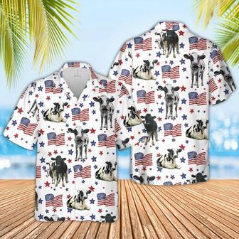 Holstein American Flag Pattern For Men And Women, Of July Hawaiian Shirt Unisex Hawaiian Shirt Aloha Shirt | Newhawaiianshirts DE