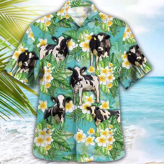 Holstein Tropical , Cow , Animal S For Men, Gift For Him Unisex Hawaiian Shirt Aloha Shirt | Newhawaiianshirts