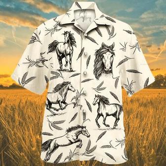 Horse Farm Lovers Hawaiian Shirt, Animal Farm Horse Men Hawaiian Shirts Summer Gifts | Newhawaiianshirts CA